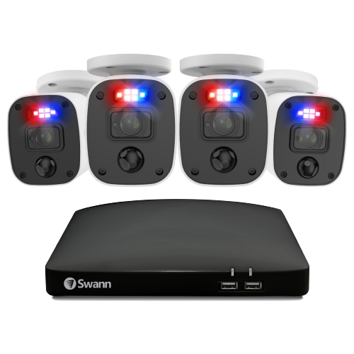 Home 4 Camera 4 Channel 1080p Full HD DVR 64GB SD Card Security System with Mic | SODVK-446854MQB